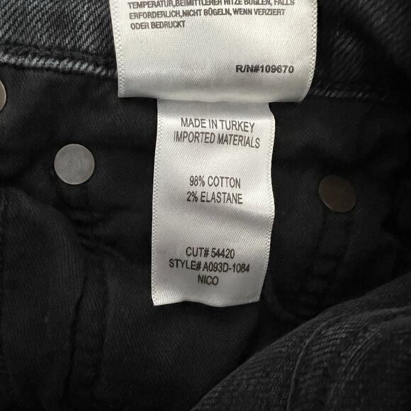 AGOLDE Nico High Rise Slim Button Fly Jeans Black Stretch A093D Women’s Size 27 - Picture 11 of 11